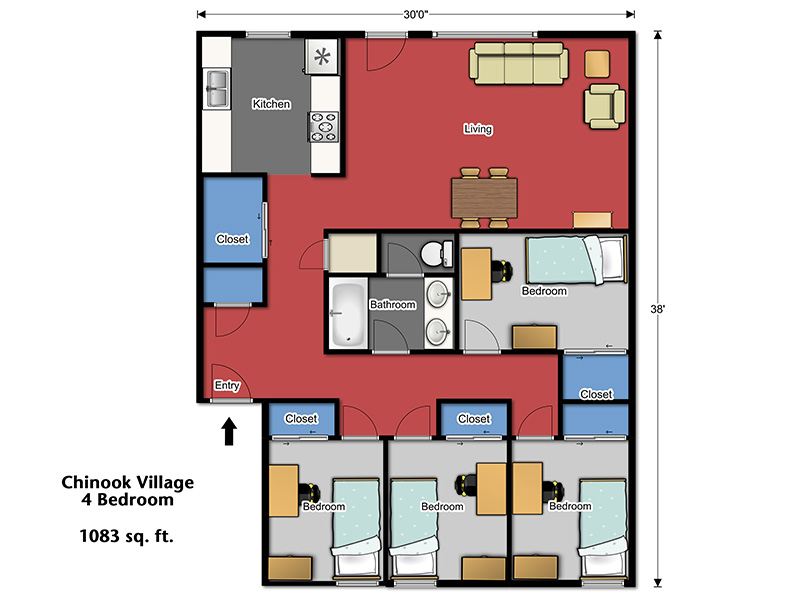 Chinook Four Bedroom Flat